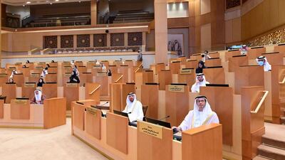 FNC member Naama Al Sharhan raised concerns over a hazardous Ras Al Khaimah road during Tuesday's session. Courtesy: Federal National Council.