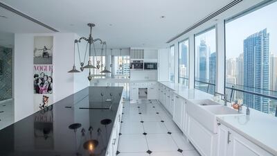 The kitchen has Dubai Marina views. Courtesy Allsopp & Allsopp