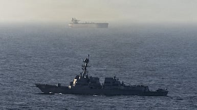 A US Navy ship on patrol in the Strait of Hormuz. Photo: US Central Command
