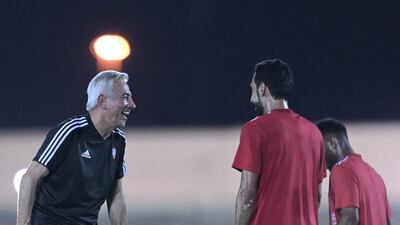 UAE football team training in Dubai ahead of upcoming 2022 World Cup qualifiers. Courtesy UAE FA