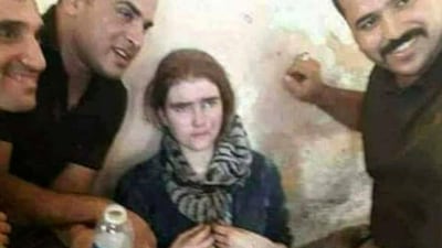 This image taken by a soldier from Iraq's Counter-Terrorism Service in July 2017 shows German teen Linda Wenzel after her capture by Iraqi forces in Mosul. Iraq Counter Terrorism Service via AP
