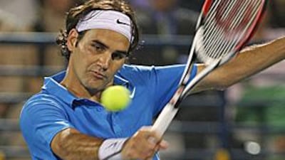 Roger Federer in action in Dubai last year. The Swiss world No 2 has won the Dubai Open on four occasions.