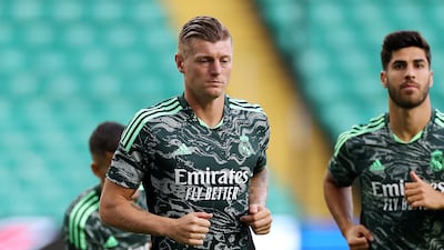 Toni Kroos trains ahead of Real Madrid's Champions League match against Celtic. Getty