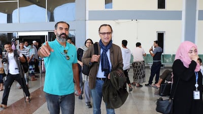 Retired Dutch General Patrick Cammaert, who heads a United Nations advance team tasked with monitoring a ceasefire between Houthis and the Hadi government forces in Yemen's Hodeidah, leaves Aden airport. Reuters