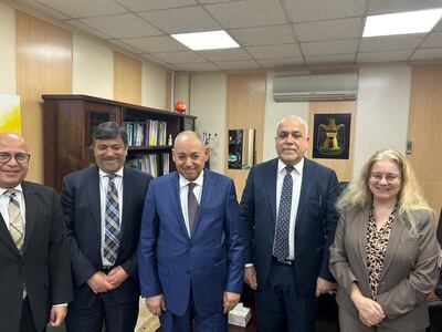 Hela Cheikhrouhou, IFC's regional vice president for the Middle East, Central Asia, Turkey, Afghanistan and Pakistan with the head of the Prime Minister Advisory Council Abdul Karim Faisal, second from right. Photo: IFC