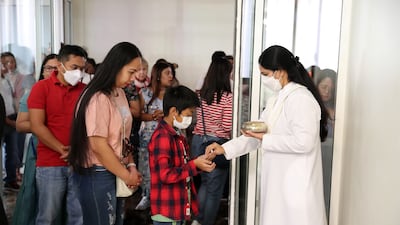 Rules about wearing face masks have been relaxed, but many opted to wear one during the service