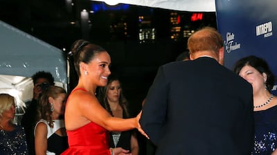 Meghan Markle teamed her dress with Giuseppe Zanotti shoes. Reuters