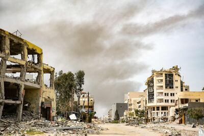 The devastated landscape around Al Shifa Hospital in Gaza city. AFP