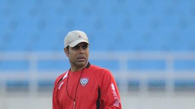 UAE Football coach Mahdi Ali watches his team train in Hanoi, Vietnam ahead of their qualifying match against Vietnam for the 2015 Asian Championship. (UAE FA)