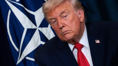 US President Donald Trump on the sidelines of the World Economic Forum Annual Meeting in Davos last week. Getty