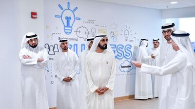 Sheikh Mohammed bin Rashid, Vice President and Ruler of Dubai, inaugurates Dubai Electricity and Water Authority’s Research and Development Centre at the Mohammed bin Rashid Al Maktoum Solar Park in March. Wam