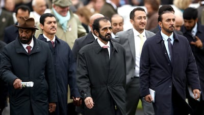 Sheikh Mohammed bin Rashid, UAE’s Vice President and Ruler of Dubai, during day two of the Dubai Future Champions Festival at Newmarket. Press Association
