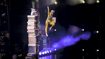 The opening night of ' 1001 Nights: The Last Chapter' at the Al Majaz Amphitheatre in Sharjah. Satish Kumar / The National