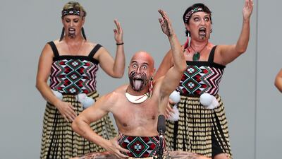 Kapa Haka performance by New Zealand artists at the Expo 2020 site in Dubai. All photos: Pawan Singh/The National