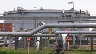 An oil storage unit near Schwedt, Germany. Opec says demand is being affected by geopolitical developments in Eastern Europe. Getty
