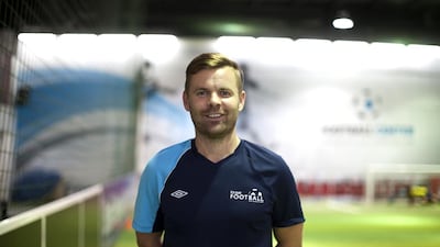 Chris Brown was a professional footballer for Crewe Alexander in England and is now the owner of It's Just Football in Dubai. Razan Alzayani / The National