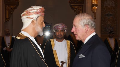 Prince Charles, Crown Prince of Britain, offers condolences to His Majesty Sultan Haitham bin Tariq Al Said, Sultan of Oman. EPA