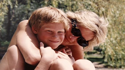 A personal and undated photo of Diana, Princess of Wales, on holiday with Prince Harry. AP