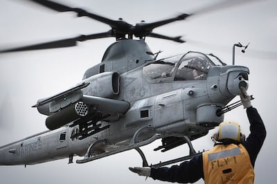 A US Marine Viper SuperCobra attack helicopter is part of the specialist unit on its way to the Gulf. USMC