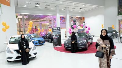 Shoppers are seen the Jeddah showroom.