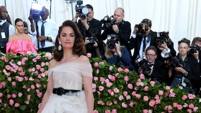 Ruth Wilson in Oscar de la Renta, which she paired with a handbag from Kuwaiti label Marzook at the 2019 Met Gala. WireImage