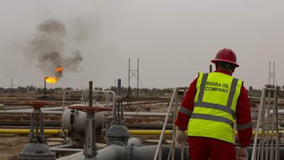 The Nahr Bin Omar gasfield, near Basra. Iraq is looking to maximise the production of gas to meet domestic demand for power. AFP