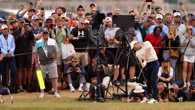 Rory McIlroy during the final round at the 150th Open Championship in St Andrews. EPA