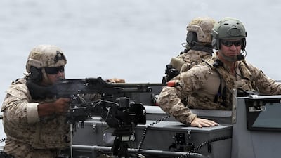 Soldiers take part in joint Jordan-US military exercises in the Gulf of Aqaba. AFP