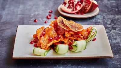 MOOD FOR SEAFOOD: Sweet ‘n’ sour fish, served with fried rice, Dh30, Royal Orchid