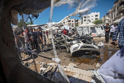 The aftermath of an Israeli air strike in Gaza city. EPA