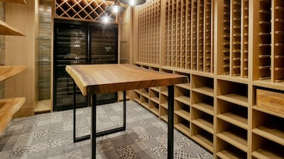A wine cellar, to be filled at will by the owner.