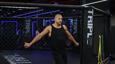 France's Ciryl Gane trains at the Tripl3 Gym in Dubai.