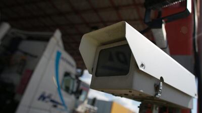 A CCTV camera records as Border Force staff check lorries and trucks arriving at the UK border as they leave a cross-channel ferry that has just arrived from France. Matt Cardy / Getty Images