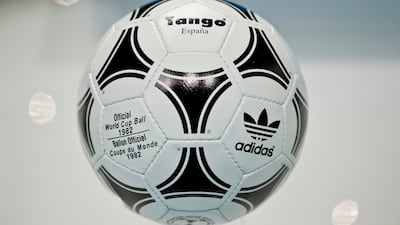 Adidas World Cup football Tango Espana, which was the official match ball at the 1982 World Cup in Spain. Getty Images