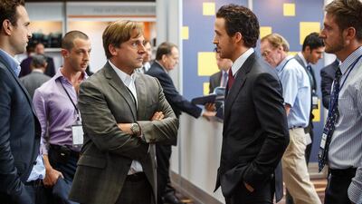 Steve Carell, left, and Ryan Gosling in The Big Short. Jaap Buitendijk / Paramount Pictures
