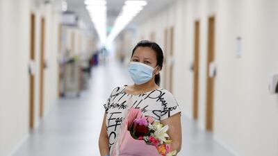 Meshell Vidanes is discharged from Dubai Parks and Resorts field hospital. Chris Whiteoak / The National