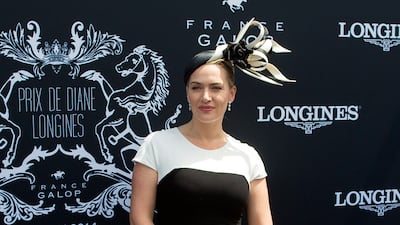Kate Winslet, in Narcisco Rodriguez, attends the Prix de Diane Longines horse race in Chantilly, France, on June 15, 2014. EPA