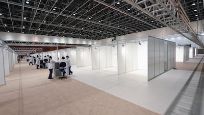 The sprawling facility, which is an extension of the famous Trade Centre Tower, allows thousands of virus patients to be treated under one space