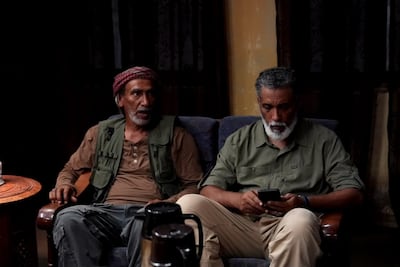 Marei Al Halian as Salem, left, and Abdullah Bin Haider as Al-Doukhi in Kaa’inaat. Photo: Starzplay