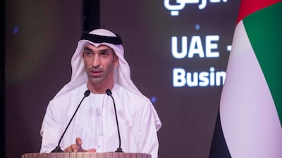 Energy transition and renewables investments are a key part of the UAE's comprehensive economic partnership agreements, said Dr Thani Al Zeyoudi, Minister of State for Foreign Trade. Antonie Robertson / The National
