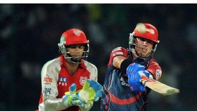 David Warner, the Delhi Daredevils opening batsman, right, on his way to a well-crafted 77 against Kings XI Punjab yesterday.