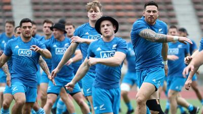New Zealand players training on Wednesday. AFP