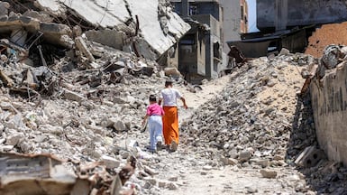 Destruction in Khan Younis in the southern Gaza Strip. AFP