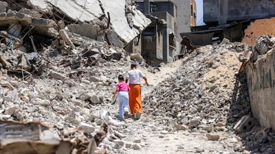 Destruction in Khan Younis in the southern Gaza Strip. AFP