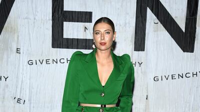 Maria Sharapova attends the Givenchy show as part of Paris Fashion Week on September 29, 2019. Getty Images