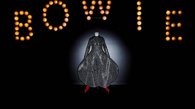 A design by Kansai Yamamoto at the 2013 exhibition, David Bowie Is. Courtesy V&A