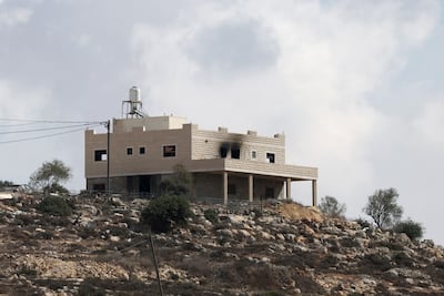 The damaged home of Palestinians Mahmod Tubasi, 60, and his wife Aedah, 51, after an Israeli settler attack in Jalud in the West Bank. Reuters