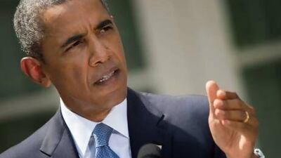 Barack Obama speaks about Syria from the Rose Garden at the White House on Saturday. AFP