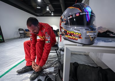 Blake Granger gears up for practice day at Etihad Arena on Friday. Victor Besa / The National