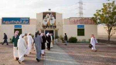 Inmates at Al Mafraq Juvenile Centre on their way to school. Classes at the centre run six days a week.